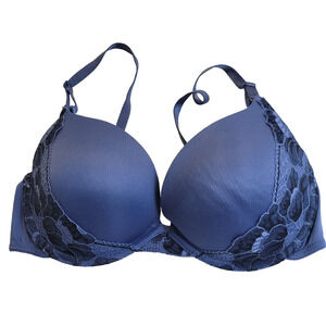 Maidenform Underwire Push Up Bra Blue Full Coverage Shaping Convertible Size 36D